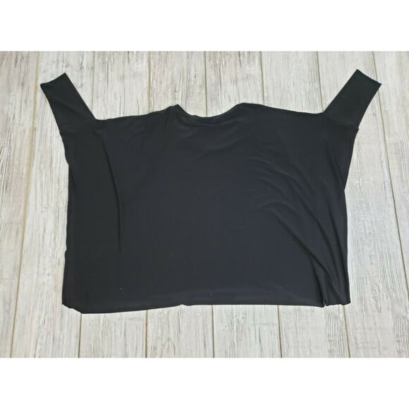 CREA CONCEPT Black Poly stretch Blouse 38/US 8 Lagenlook Oversize Slouch Top - Picture 6 of 6